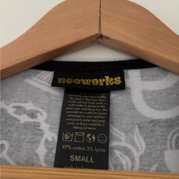 Nooworks Mini Wrap Dress Cotton When Odin Sleeps Printed Novelty - Picture 6 of 9